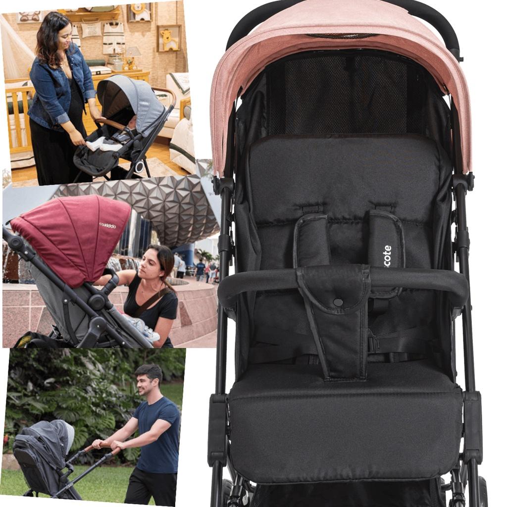 Carrinho De Bebe Berço Passeio Compacto Kiddo Mascote Rosa