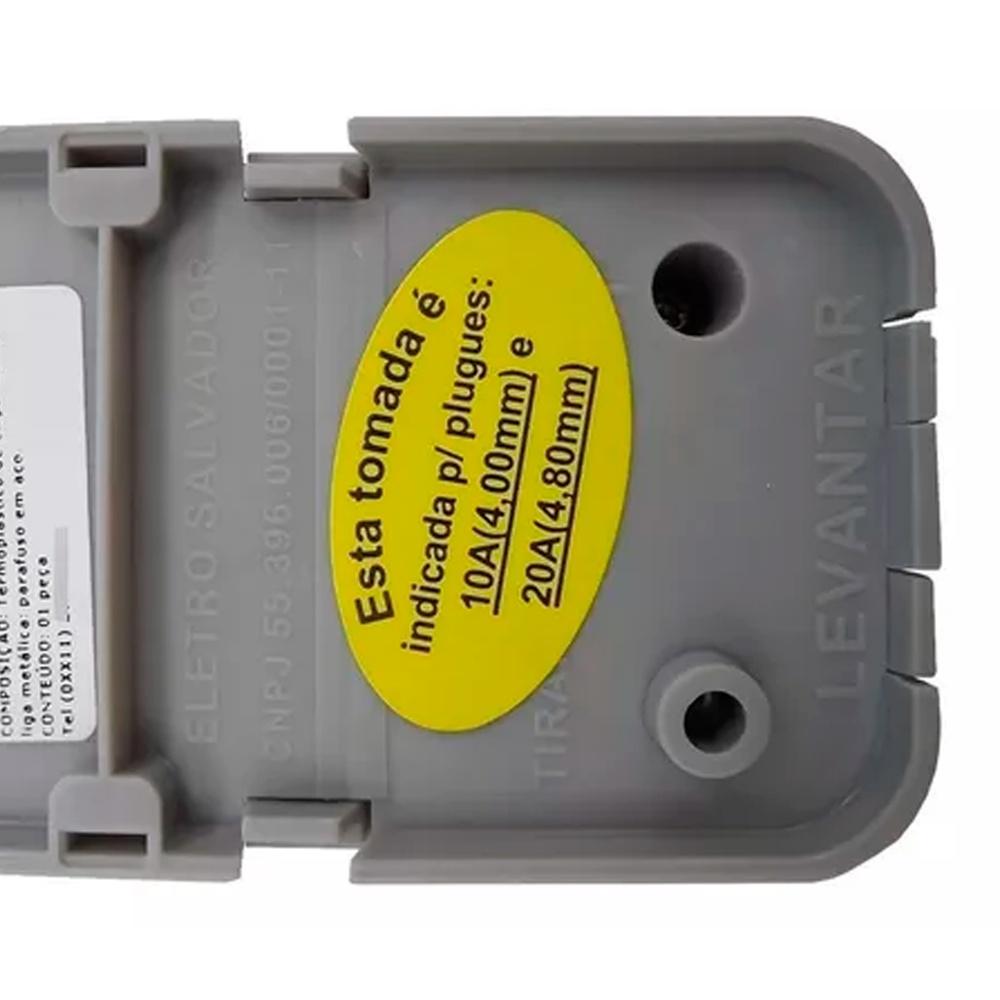 Tomada Em Barra Robust Sem Cabo 20A Tripolar Resistente Para Filtro De Linha Profissional - Fiolux