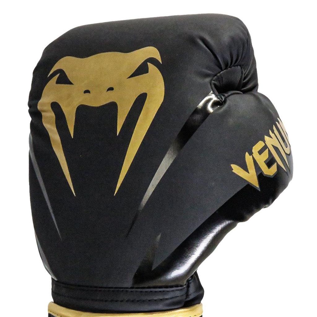 Kit Boxe Muay Thai Venum Kit Luvas + 2M Bandagem + Bucal New Impact Evo Gold