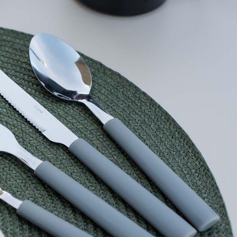 Jogo De 6 Colheres De Mesa Cinza Neutro