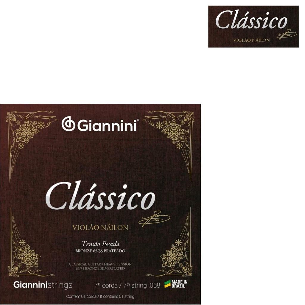 Corda Violão Nylon 7º Corda Giannini Classic Genwpa-7 Bronze 65/35 Pesado (7 Corda Única)