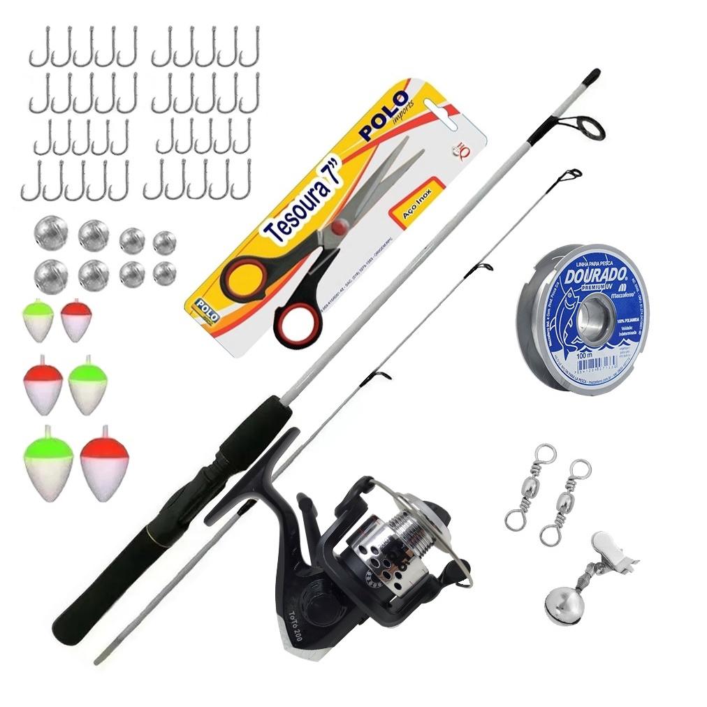 Kit De Pesca Peixes Até 6kg Vara Molinete + Acessórios