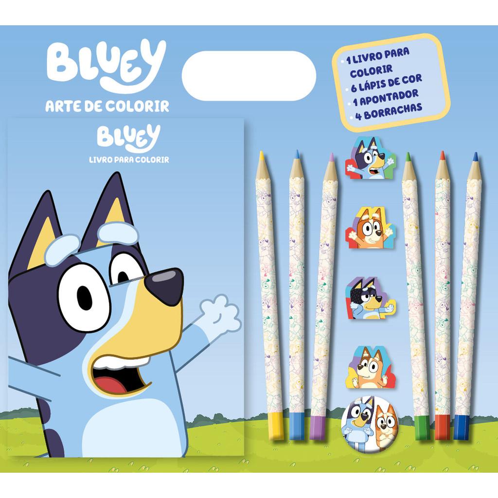Bluey Arte De Colorir - Com Lápis De Cor