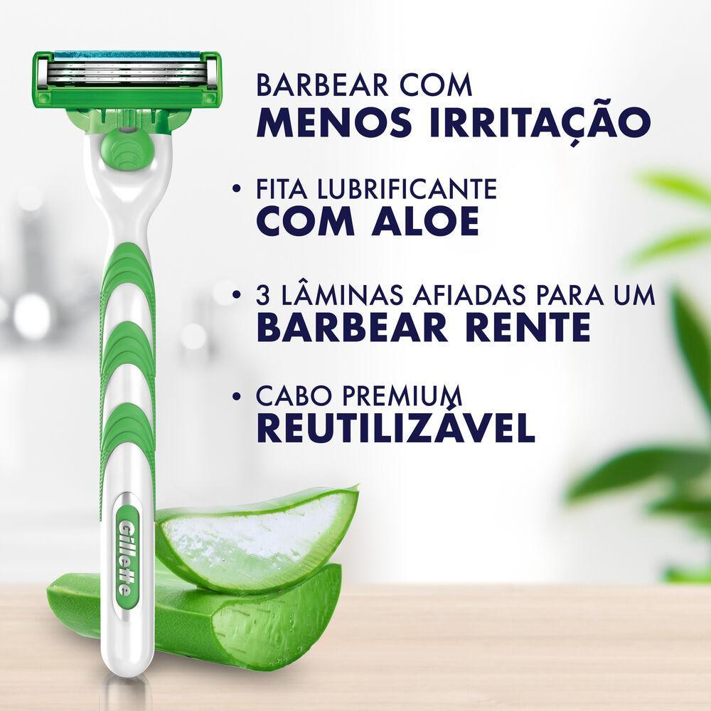 Carga Para Aparelho De Barbear Gillette Mach3 Aloe Vitamina 4un