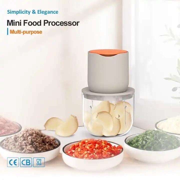 Mini Processador Alimentos Elétrico Recarregável USB Onistek Cor Bege 110v/220v