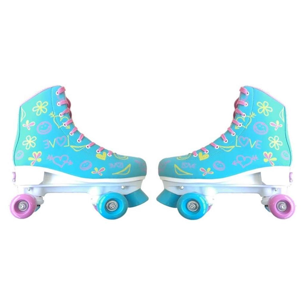 Par De Patins Radkal 4 Rodas Ajustaveis Tamanho Azul Fenix Brinquedos Suporta Até 70kg - Rl-07a