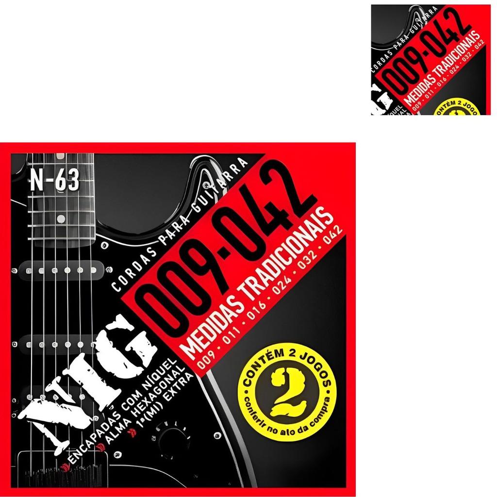 Encordoamento Guitarra Nig N-63.009 - 042 Kit 6 Jogos Pr2n63l