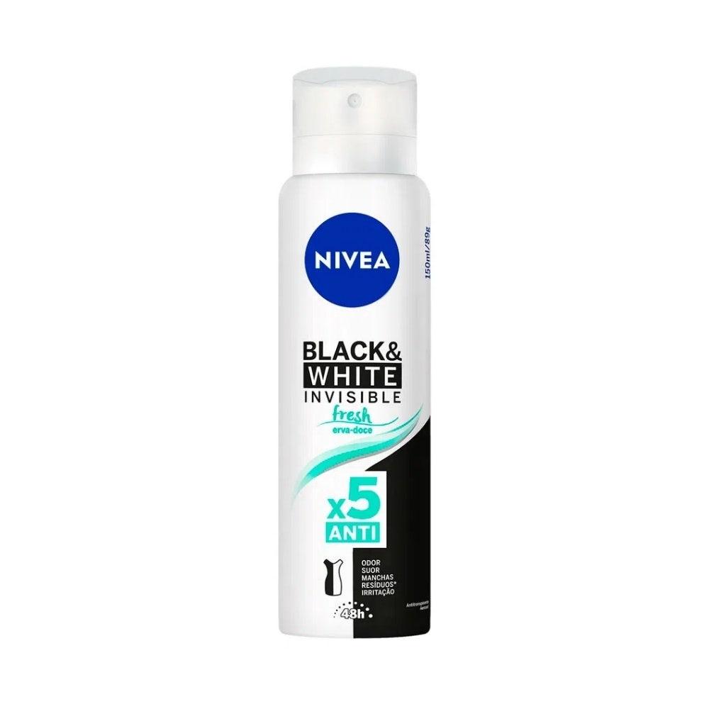 Desodorante Aerossol Nivea Feminino Black White Fresh 150ml