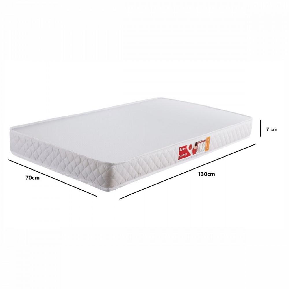 Colchão De Berço Baby D18 70x130x07 Branco Liso Prorelax