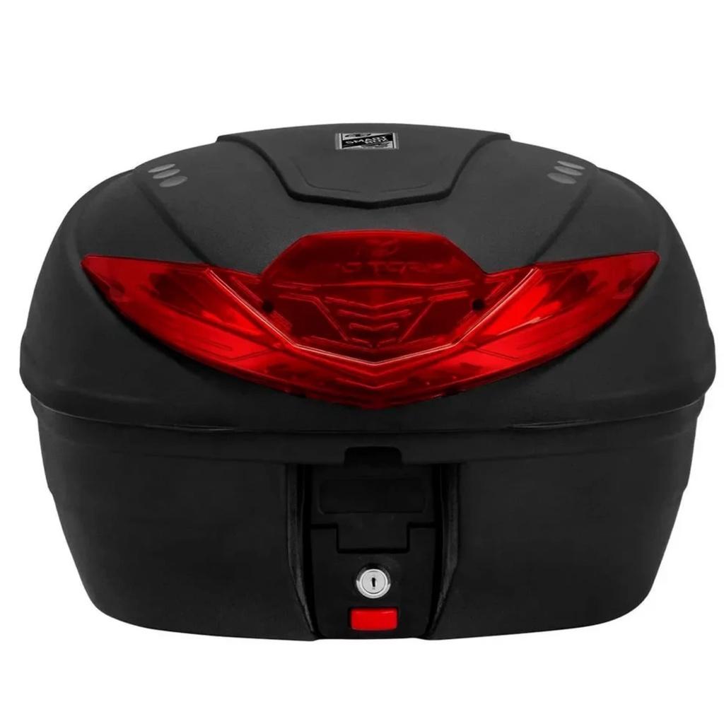 Baú Bauleto Moto Traseiro 35 Litros Smart Box 4 Universal Preto Lente Vermelha - PRO Tork Bp-12
