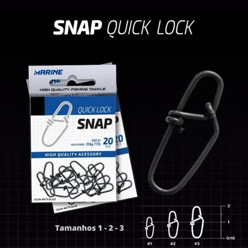Snap De Pesca Quick Lock Cartela Marine - Vários Tamanhos