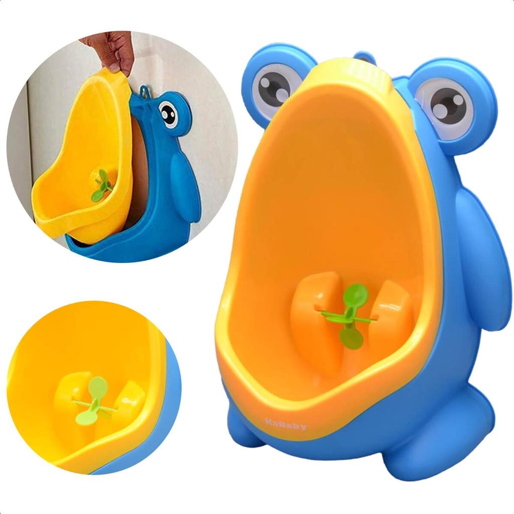 Mictório Infantil Sapinho Pinico Troninho Bebê Menino Stand Up Azul Com Ventosa De Parede Portátil Kababy - 22004b