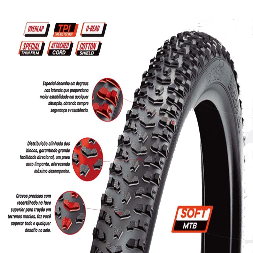 Kit Par Pneus Levorin Excess Aro 20 X 1.75 Mtb Urbano Cidade City Pneu Macio Lama