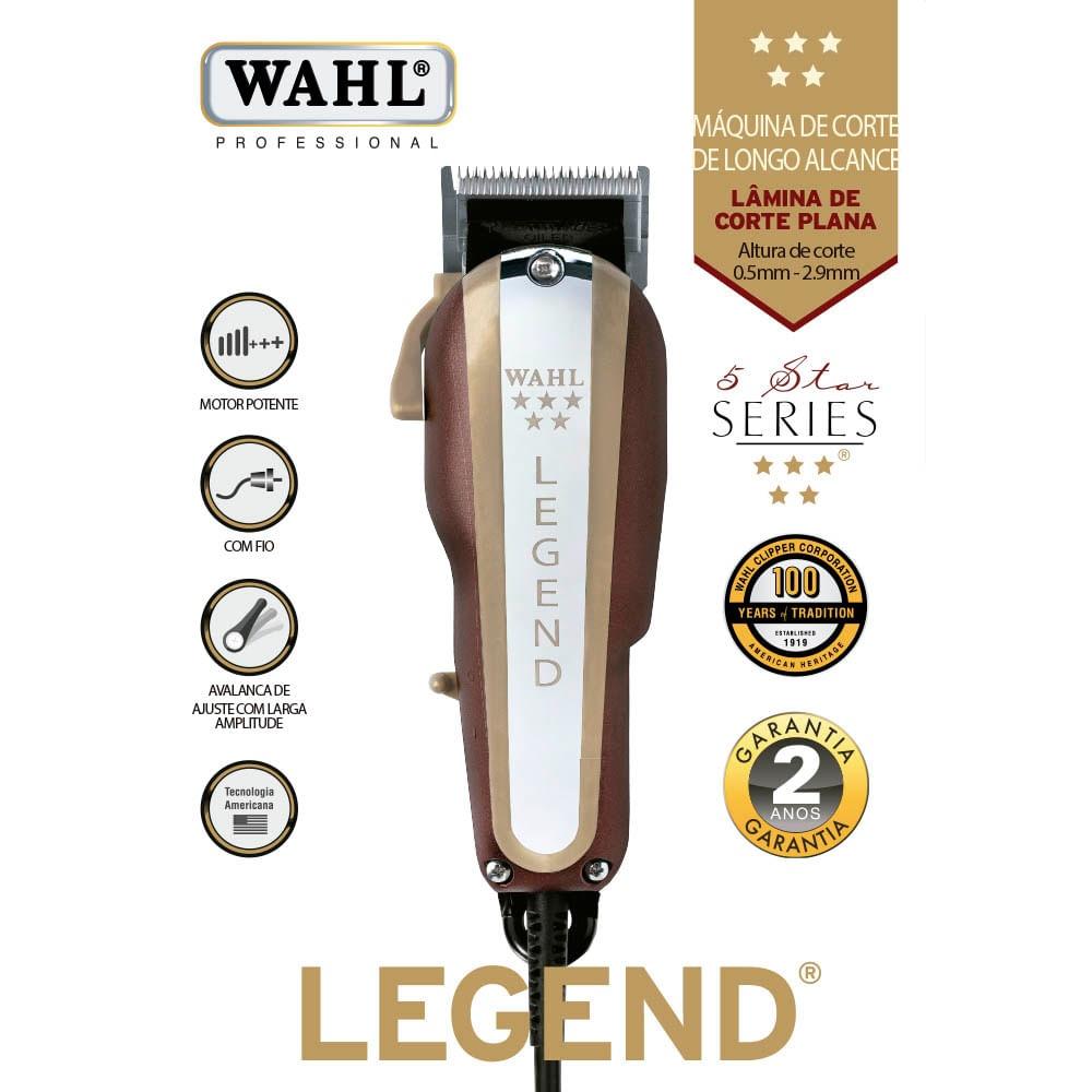 Wahl Maquina De Corta Cabelo Profissional Legend Vermelha Com Fio Motor Vibratório 127V