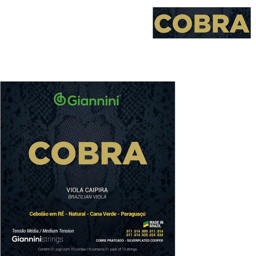 Encordoamento Viola Caipira Giannini Cobra Gesvm Cobre Prateado Média