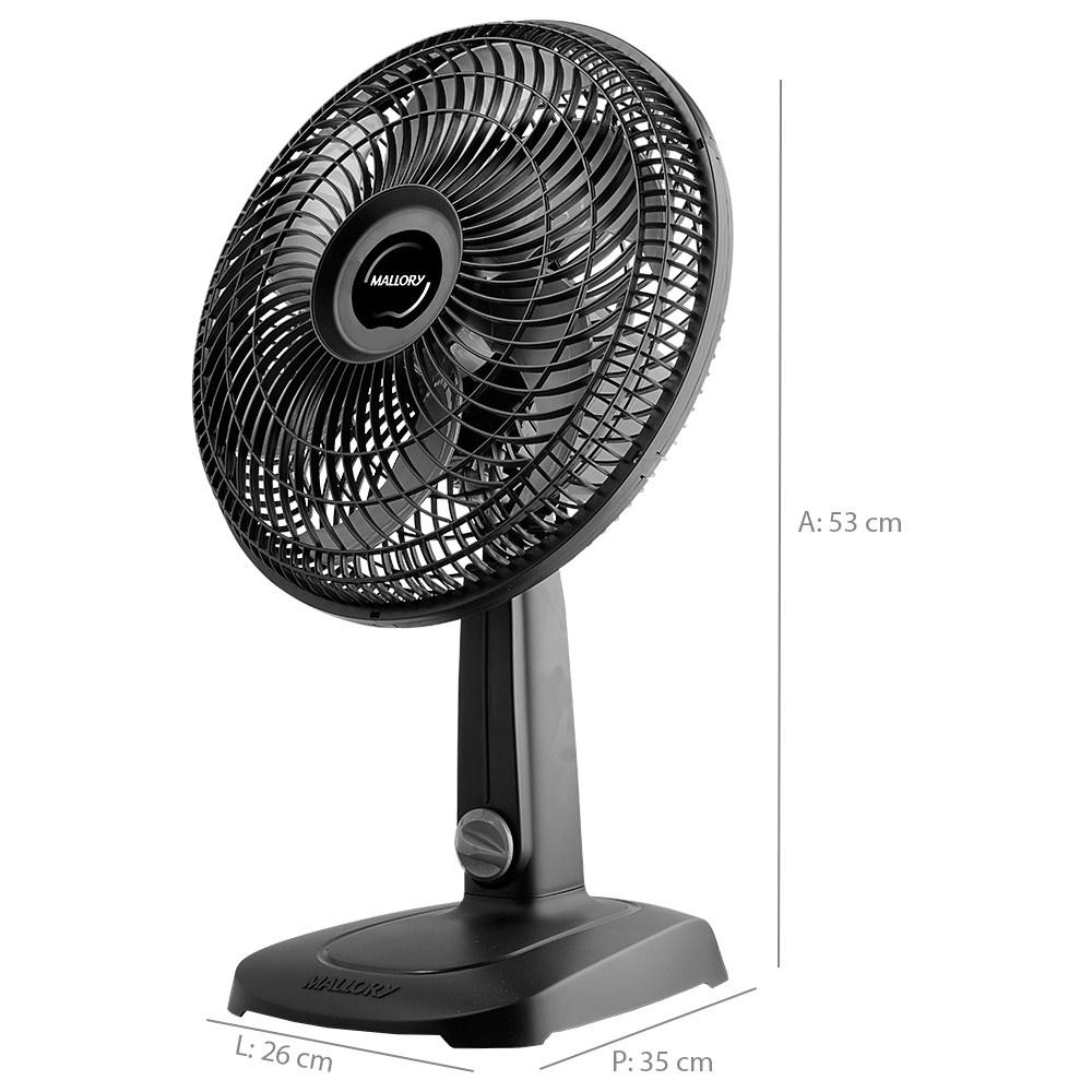 Ventilador De Mesa Mallory Turbo Compact 30cm 6 Pás 3 Velocidades B9440186