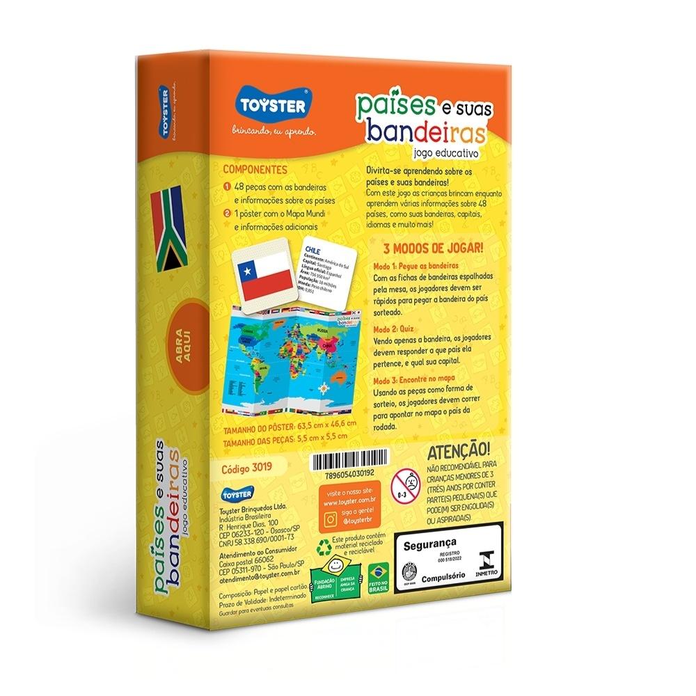 Jogo Educativo Países E Suas Bandeiras 48 Peças Toyster Brinquedo Infantil Educativo Geografia Mapa