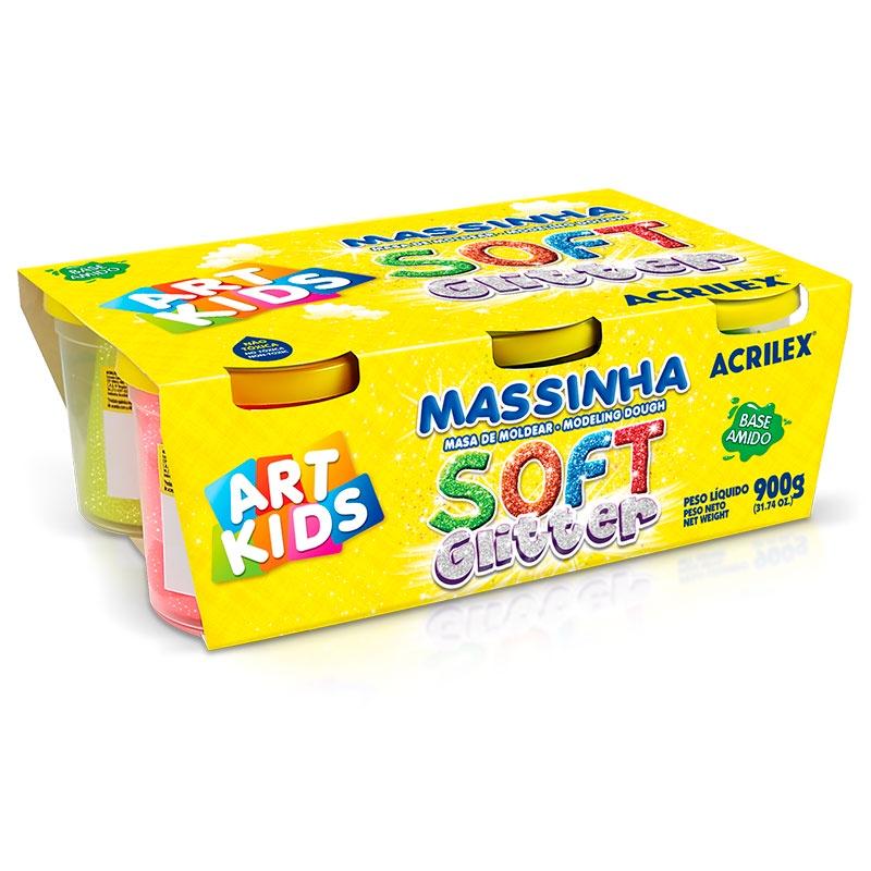 Massinha Soft Glitter Com 6 Cores 7366 Acrilex