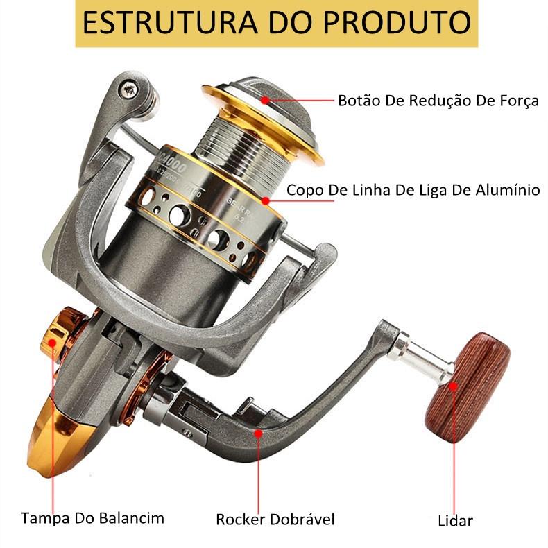 Carretel Molinete Dc 7000/4000/2000 Pesca Pesada 10kg Grande 5.2 1 Joyfox Carretilha De Pesca