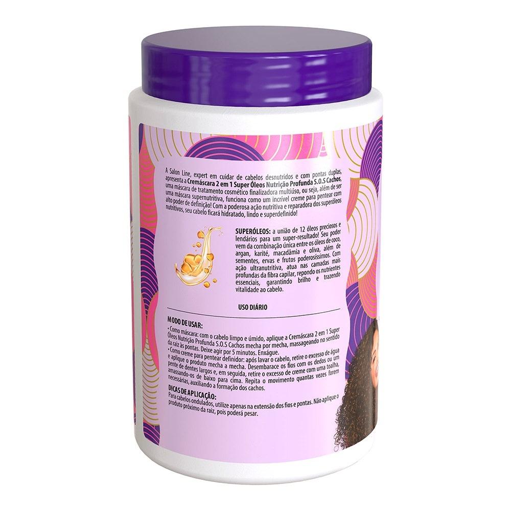 Cremáscara 2 Em 1 Sos Cachos Super Óleos Salon Line 1kg