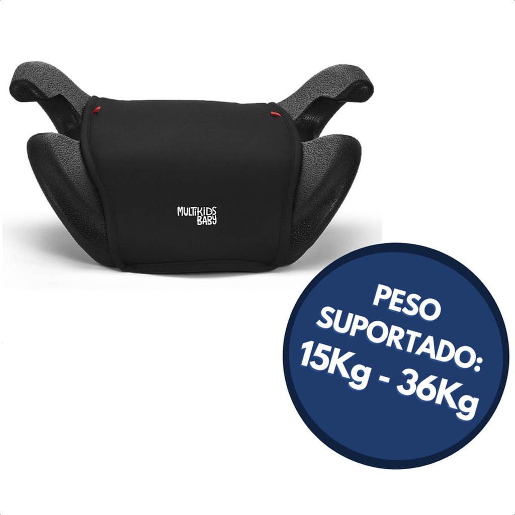 Assento De Elevação Infantil Para Carro Auto Booster Lift Preto Suporta 15 A 36kgs Cadeirinha - Multikids Baby Bb297