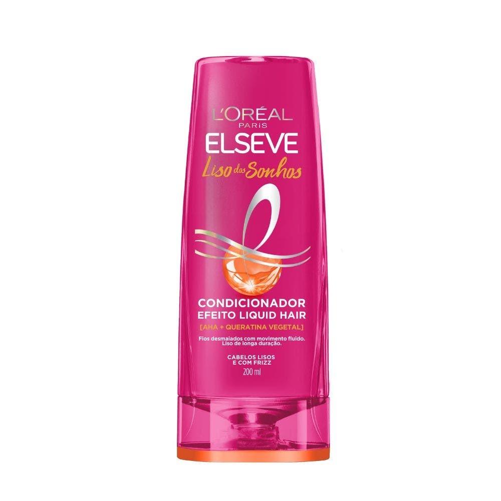 Kit Elseve Liso Dos Sonhos Aha + Queratina Vegetal Shampoo 200ml + Condicionador 200ml + Creme Pentear (3 Produtos)