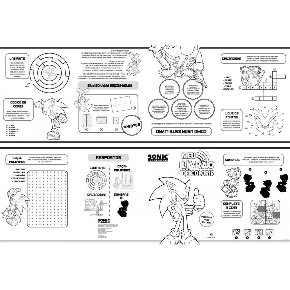 Livro Tapete Sonic - Meu Livrão De Colorir