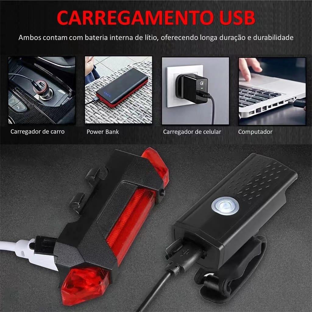 Lanterna E Farol Bicicleta Bike Ciclismo Luz De Segurança ULTRA LED A Prova D Agua Mt2255 - 1