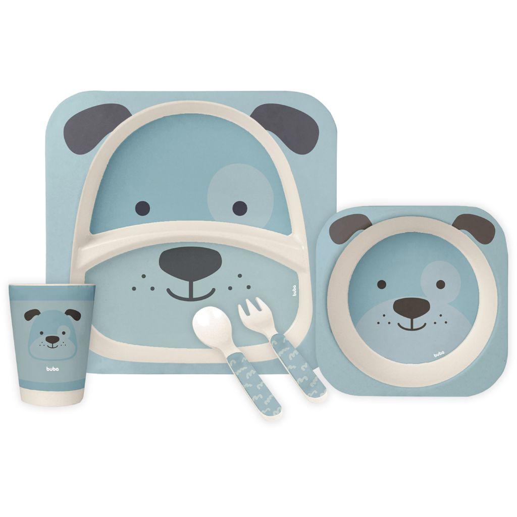 Kit Refeição Infantil Prato Tigela Bowl Colher Garfo E Copo Em Bambu Buba