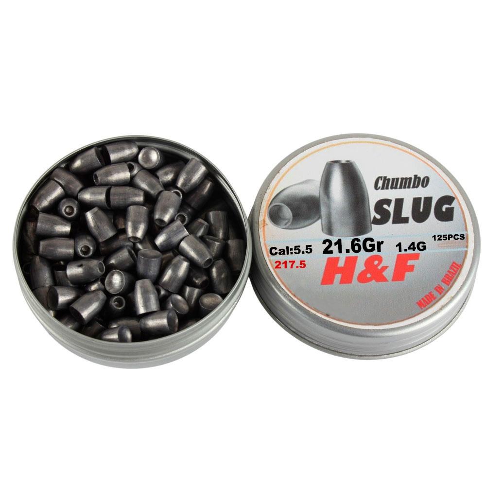 Chumbinho Slug 5.5mm 1.4g 21.6gr 125un - Slug H F