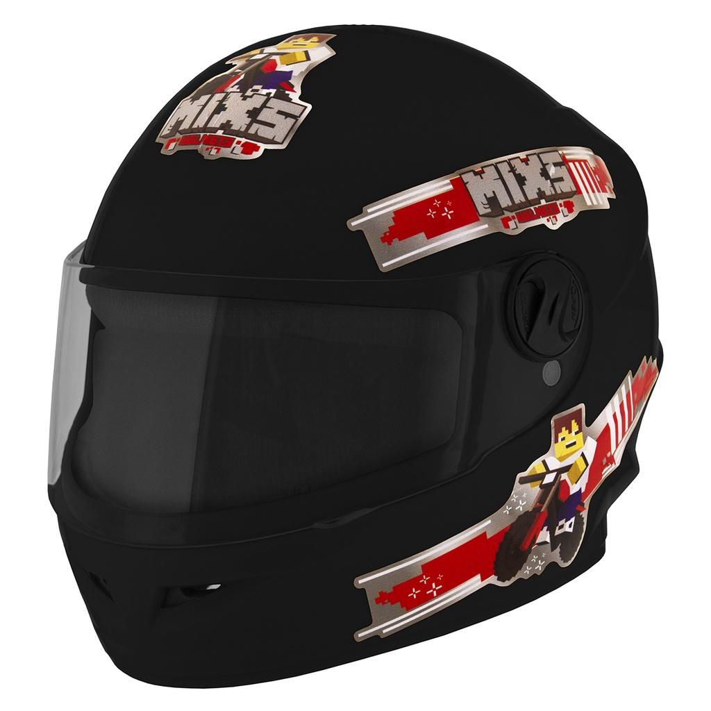 Capacete Fechado Mixs Start Blocks Criança Menino Menina Viseira Cristal Seguro Confortável