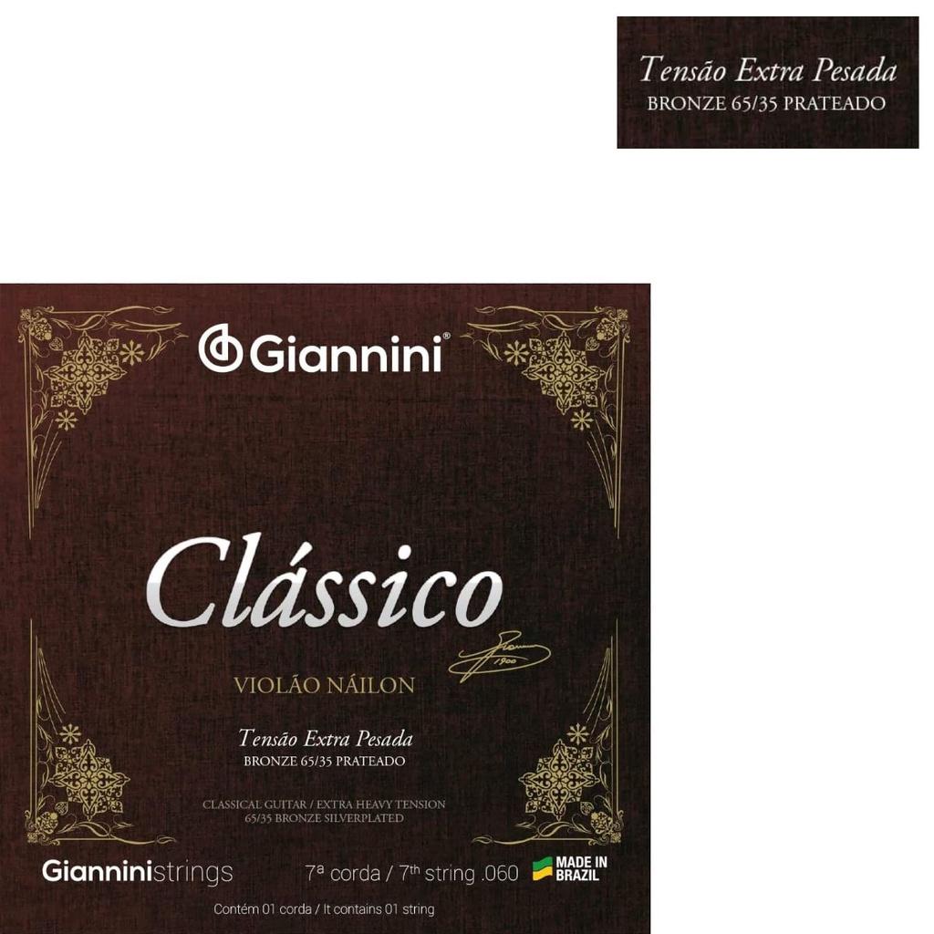 Corda Violão Nylon Giannini Clássico Genwxpa-7 Corda Bronze Extra Pesada (7 Corda Única)