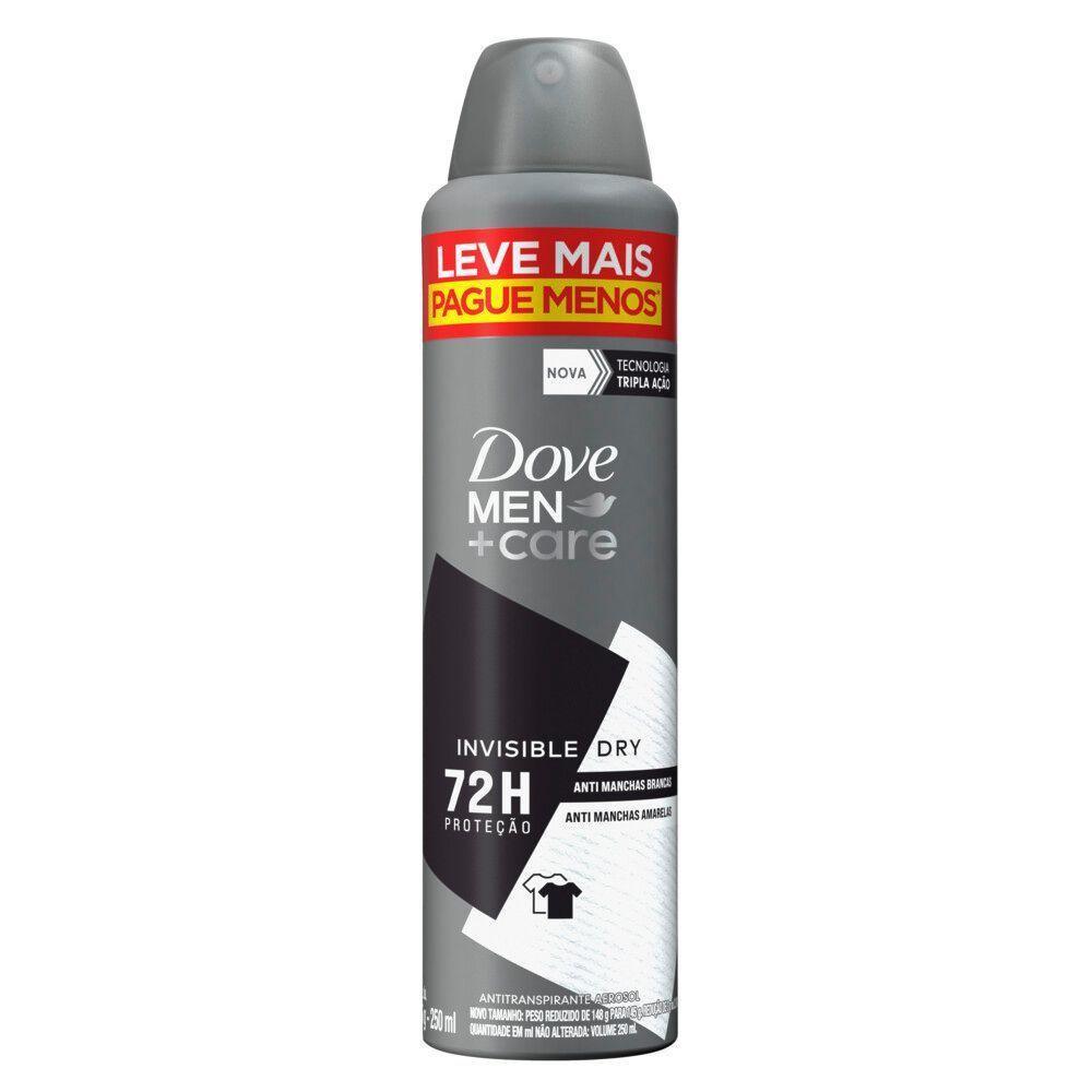 Kit 2 Desodorantes Antitranspirantes Aerossol Dove Men Invisible Dry 250ml Cada