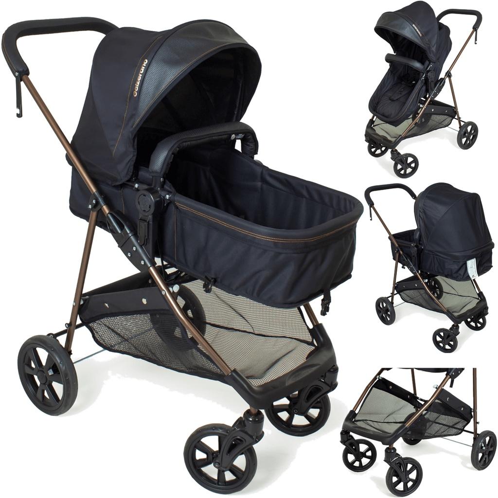 Carrinho De Bebe Passeio Moises Galzerano Napoli Preto Cobre