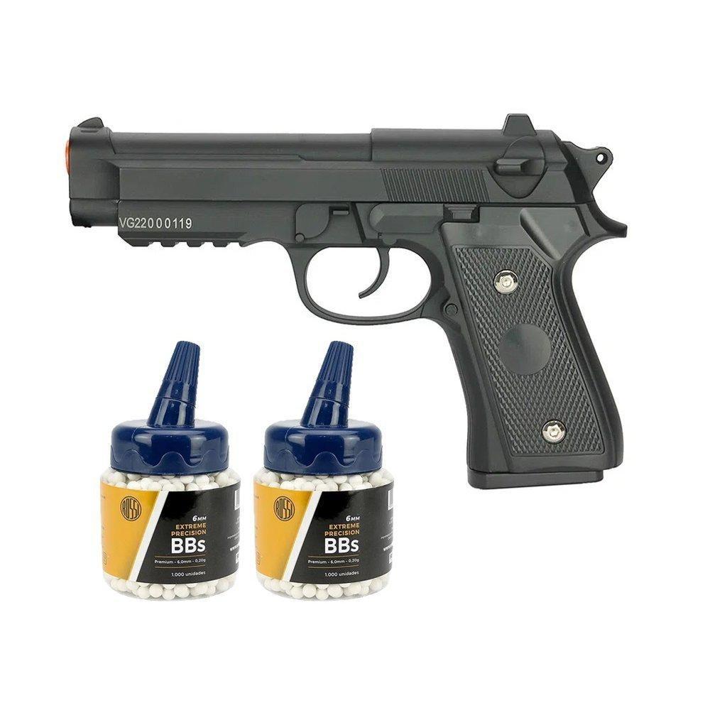 Pistola Airsoft PT92 V22 Full Metal Spring 6mm + 2000bbs