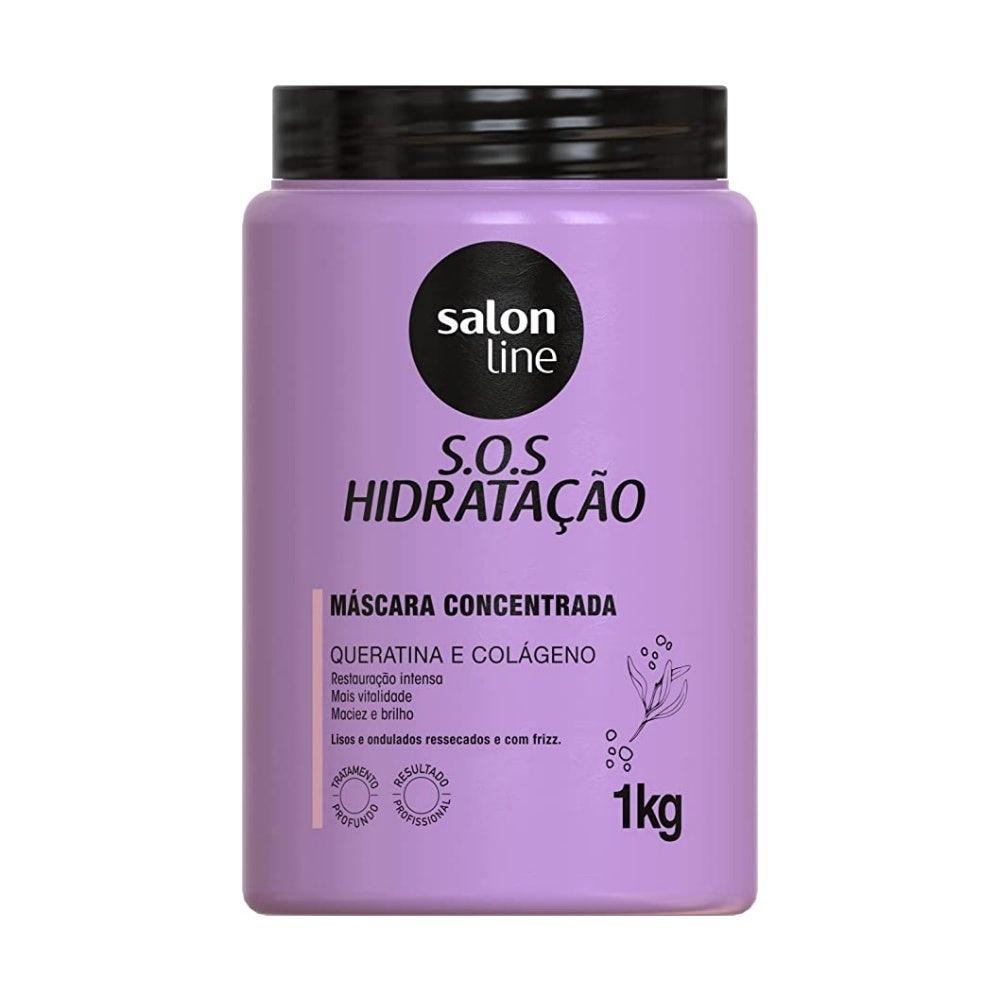 Máscara S.o.s Hidratação Queratina E Colágeno Salon Line 1kg
