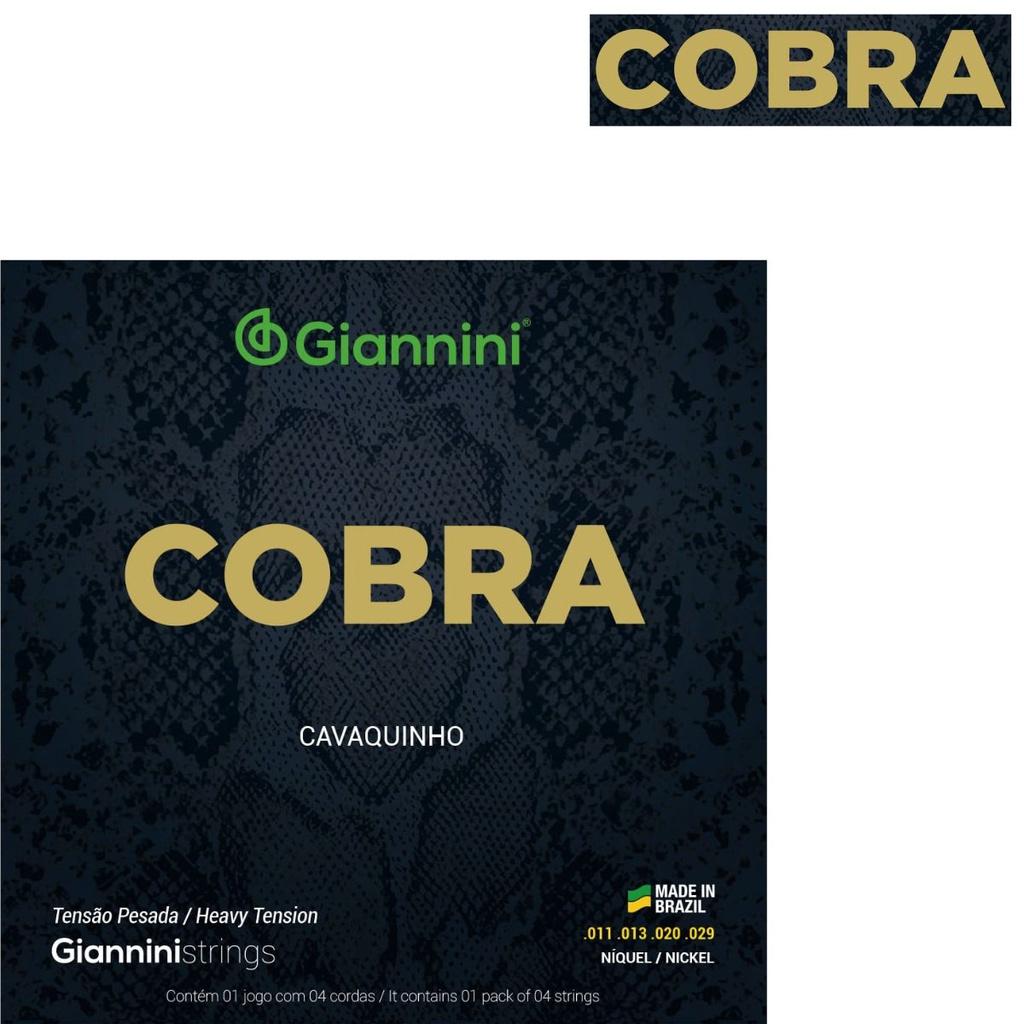 Kit 2 Encordoamento Cavaquinho Giannini Cobra Gescp Níckel Pesada 0.011