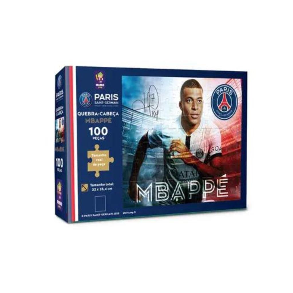 Quebra Cabeça Mbappe 100 Peças Puzzle Psg Mimo Toys Jogo Brinquedo Infantl Adulto Colecionável