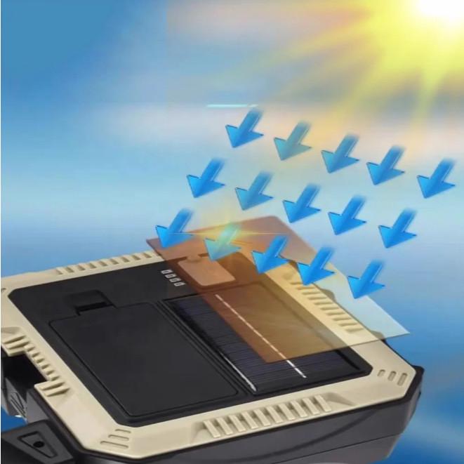 Lanterna Solar Multifunção Powerbank E USB Com Kit Ferramentas