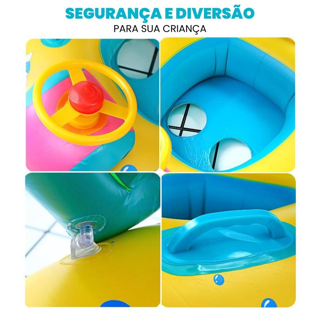 Boia Bote Bebê Infantil Inflável Piscina Praia Bote Cobertura Proteção Uv