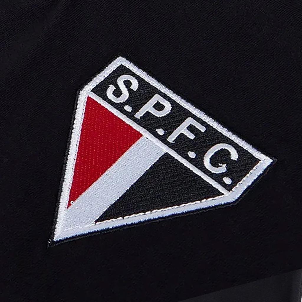 Camisa São Paulo Retrô Vintage Gola Careca Preta Masculina Oficial