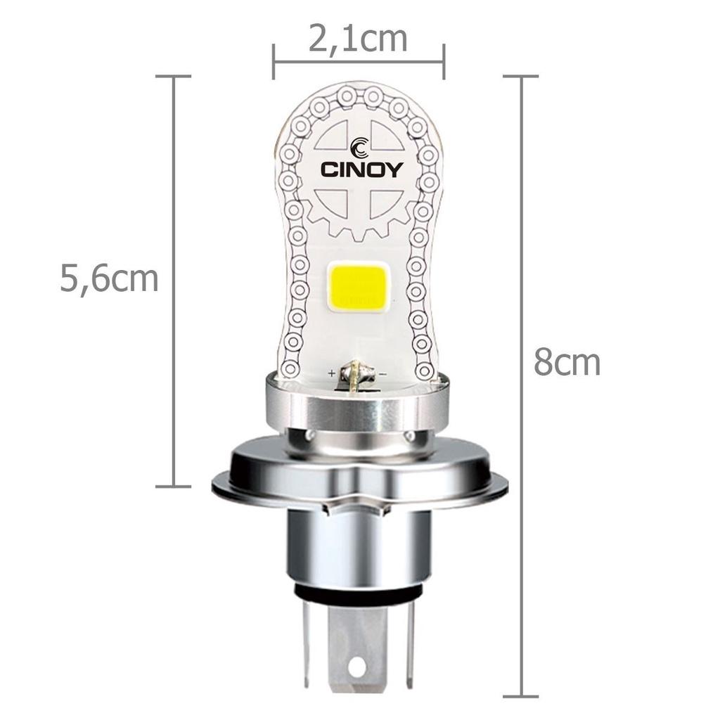 Lâmpada LED H4 Para Moto 6500k 1000lm 10W Corrente Continua E Alternada 48 Leds