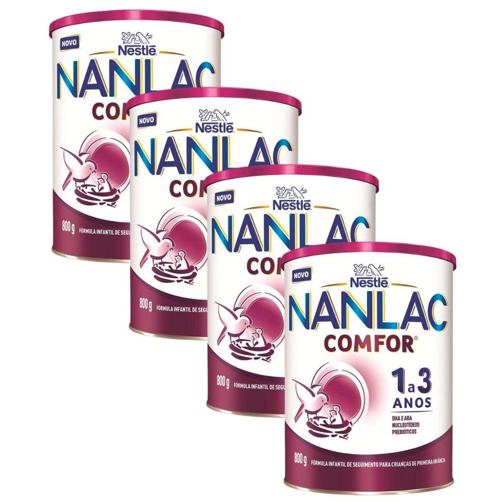 Kit 4 Fórmula Infantil Nanlac Comfor 800g