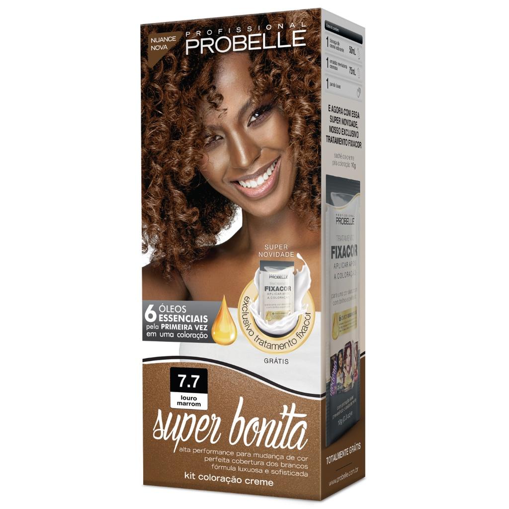 Coloração Super Bonita - 7.7 Louro Marrom - Probelle