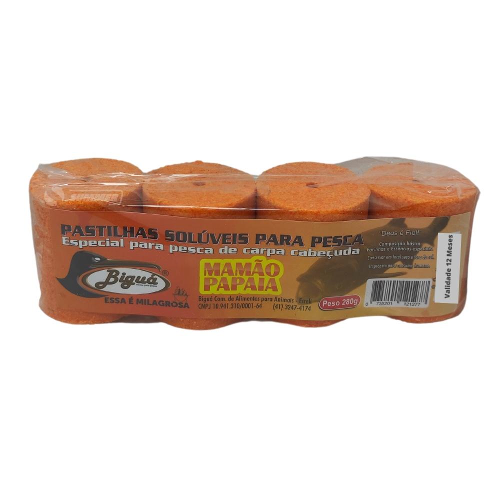 Kit 12 Pastilha Pesca Carpa Cabeçuda Mamão Papaia 280g Biguá