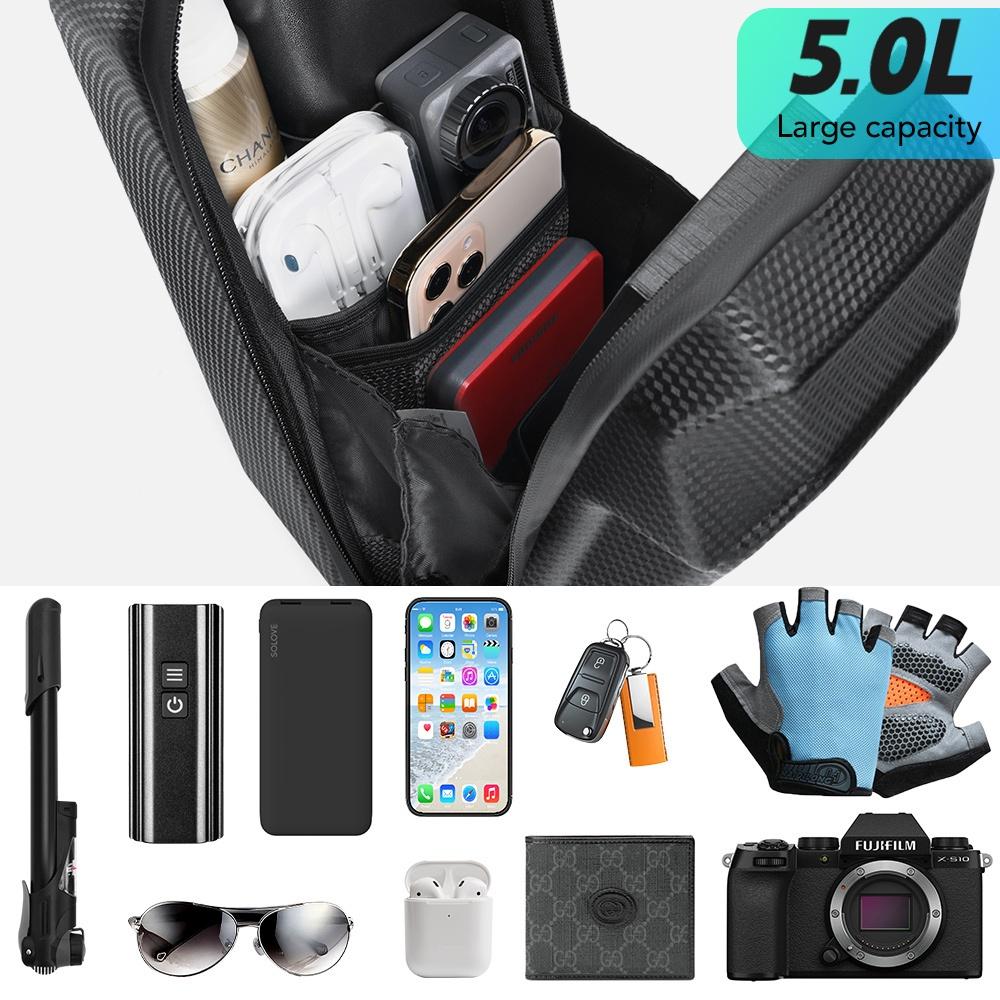 Newboler 3l/5l Saco De Bicicleta De Liberação Rápida À Prova D Água Com Concha Dura Elétrico Dobrável
