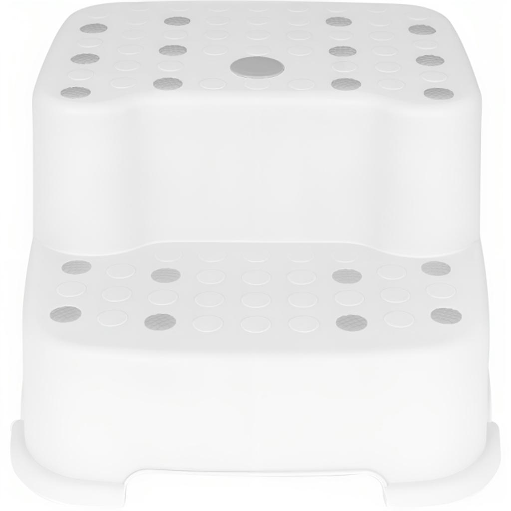 Degrau Duplo Branco Bebe Infantil Antiderrapante 18018 Buba