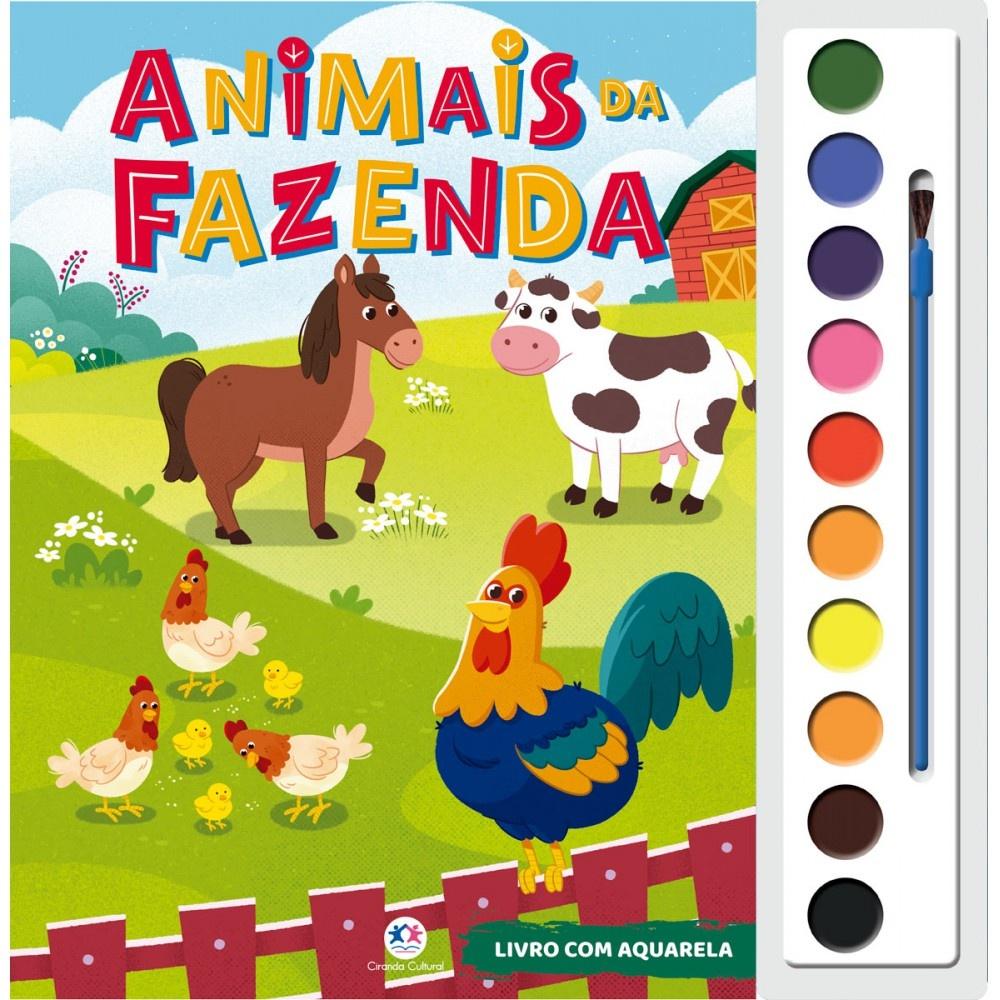 Livro Aquarela Animais Da Fazenda