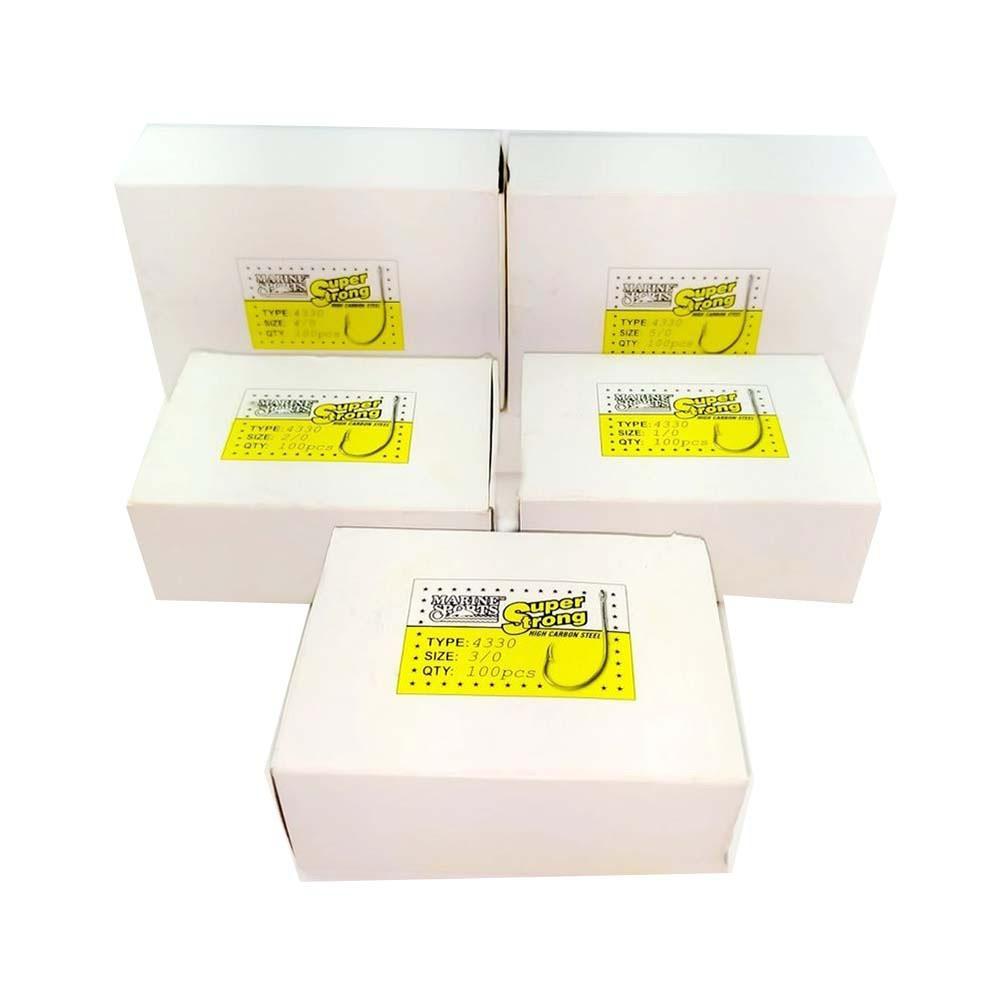 Kit Anzol Marine Sports 4330 1/0 2/0 3/0 4/0 5/0 500 Unidade
