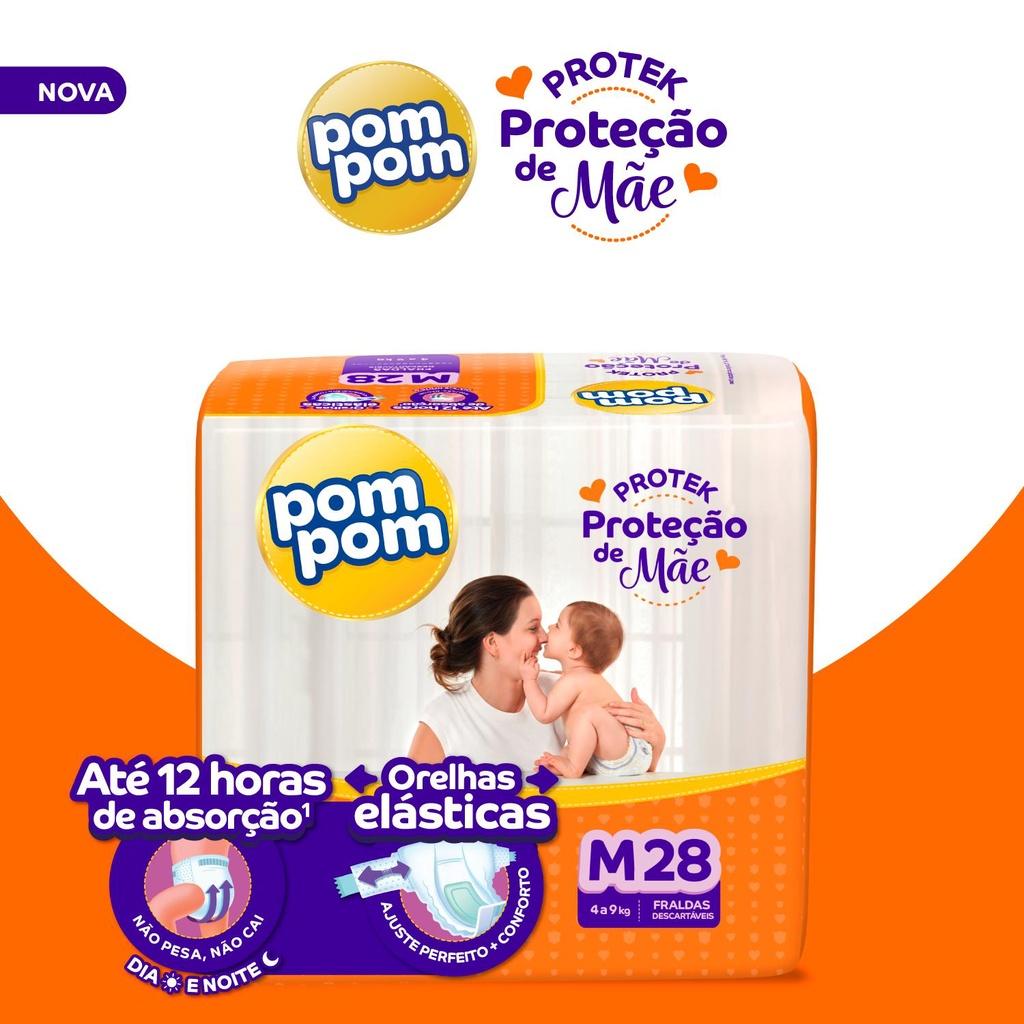 Fralda Pom Protek Proteção De Mãe Jumbo M Com 28un